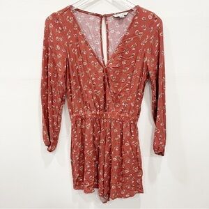 American Eagle Ditsy Floral Romper Cross Front Small